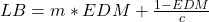 LB=m*EDM+\frac{1-EDM}{c}