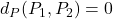 d_P(P_1,P_2)=0