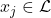 x_j\in \mathcal{L}
