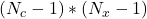 (N_c-1)*(N_x-1)