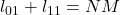 l_{01}+l_{11}=NM